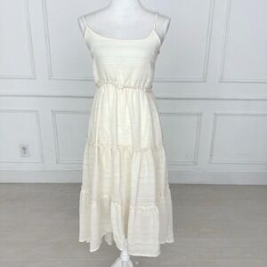 Forever 21 Maxi Dress Women Small Cream Gauze Boho Summer Indie Coquette Whimsy‎